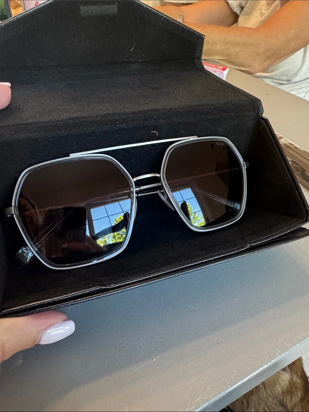 TUMI 510 Hexagon Double Bar Sunglasses 56mm